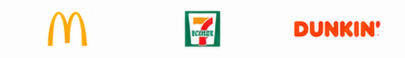 McDonald's, 7-Eleven, Dunkin'